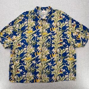 VTG Y2K Disney Store Hawaiian Shirt Mickey Donald Goofy Pluto Men XXL Blue Rayon